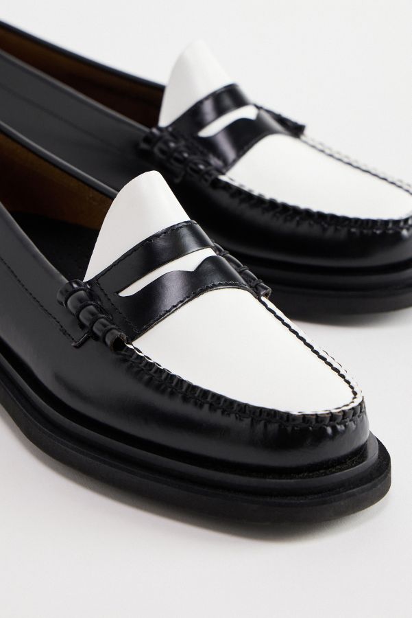 Vista de diapositivas: 3: Mocasines Penny Larson Weejuns G.H.Bass Negro y Blanco