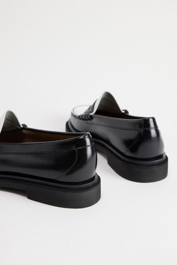 Vista de diapositivas: 4: Mocasines Penny Larson Weejuns G.H.Bass Negro y Blanco