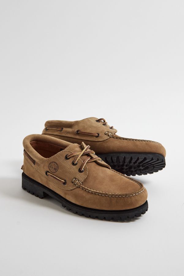 Slide View: 3: Chaussure Bateau Beige Timberland 3-Œillets