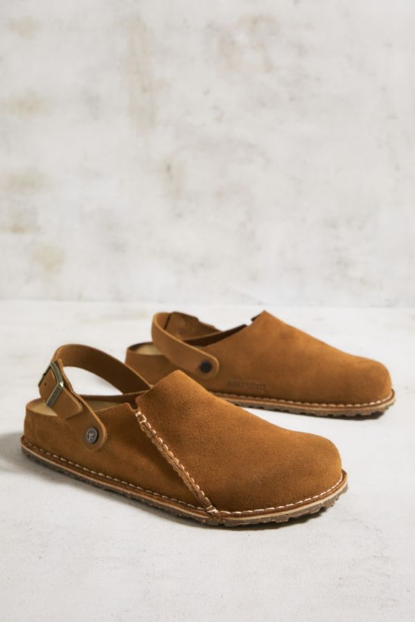 Slide View: 1: Birkenstock Mink Lutry Premium Suede Slippers