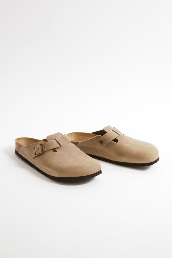 Slide View: 2: Birkenstock Boston Tobacco Brown Leather Clogs