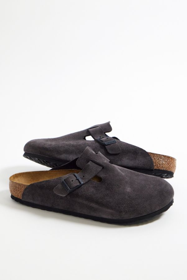 Vista diapositiva: 4: Zoccoli Boston Birkenstock in Camoscio Grigio Velluto