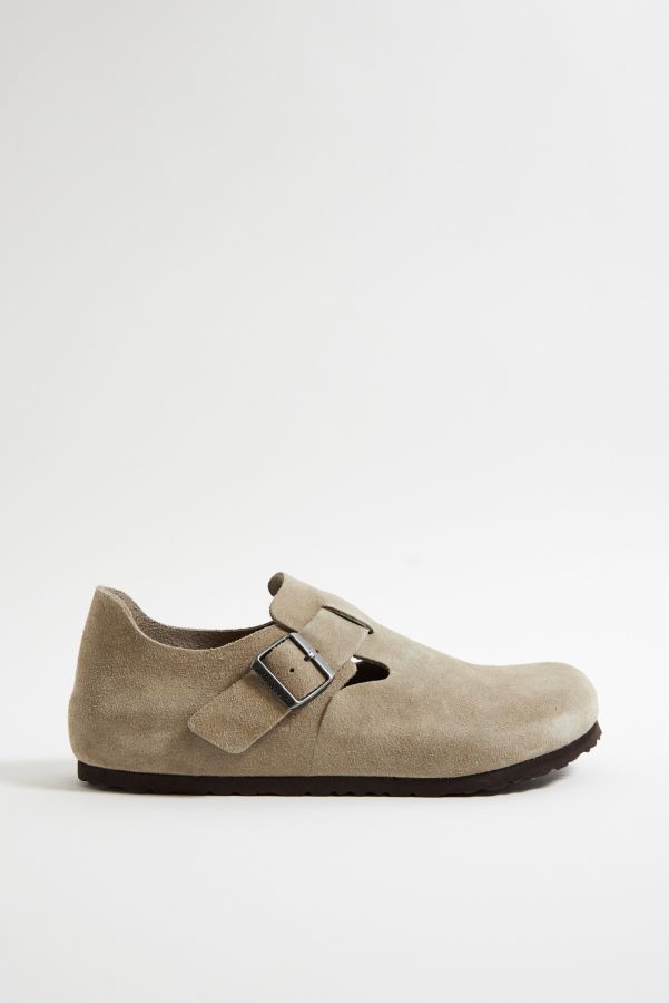 Slide View: 1: Birkenstock Taupe Wildleder London Clogs