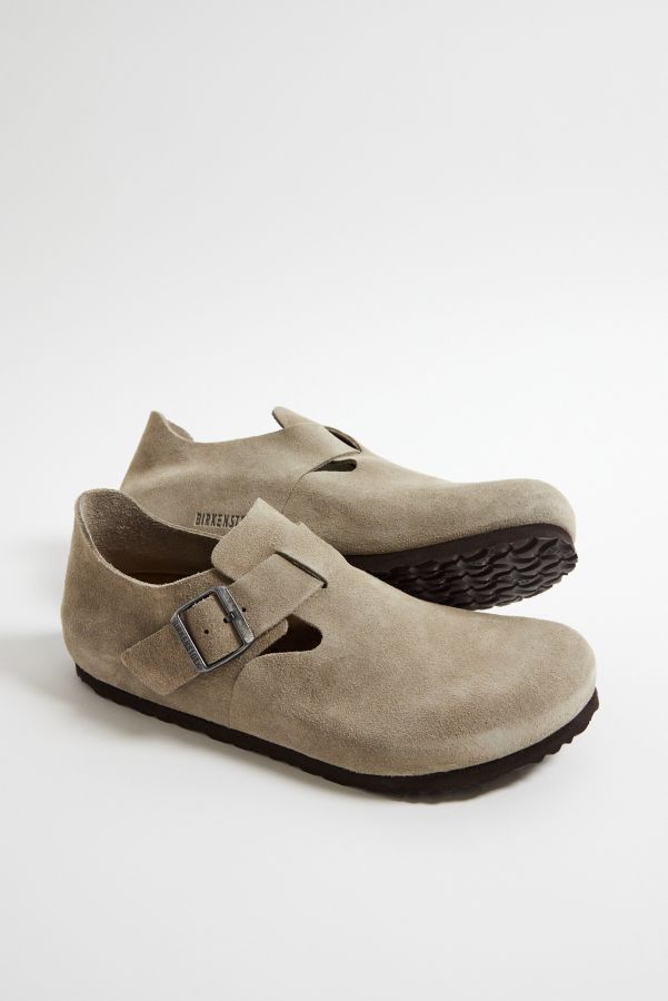 Slide View: 2: Birkenstock Taupe Wildleder London Clogs