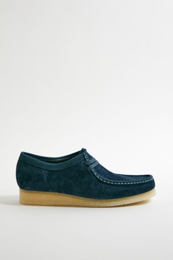 Vista diapositiva: 3: Clarks Originals Wallabee Navy Scarpe in pelle scamosciata verde acqua