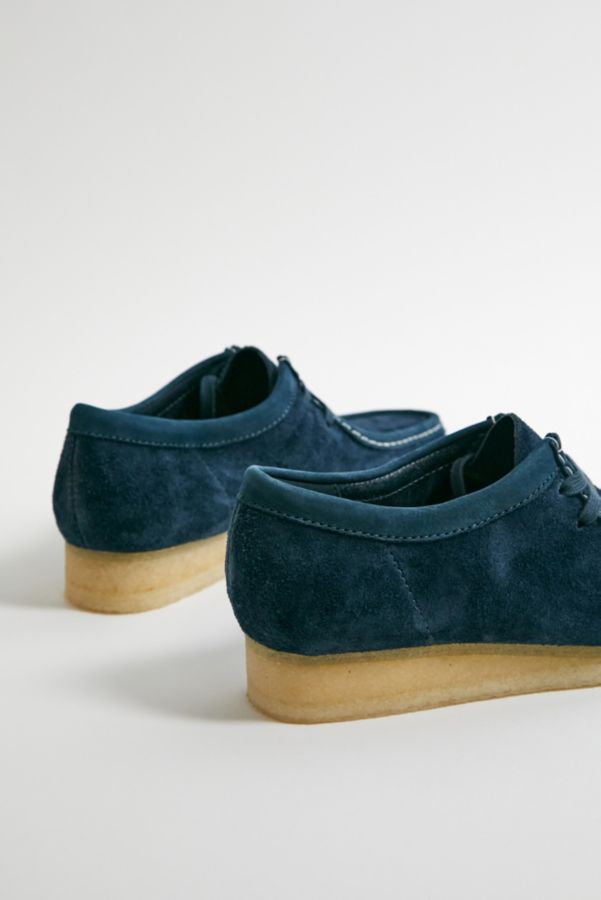 Vista diapositiva: 4: Clarks Originals Wallabee Navy Scarpe in pelle scamosciata verde acqua