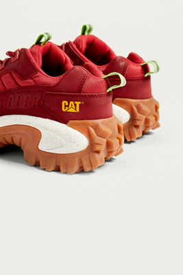 cat footwear intruder biking red trainers