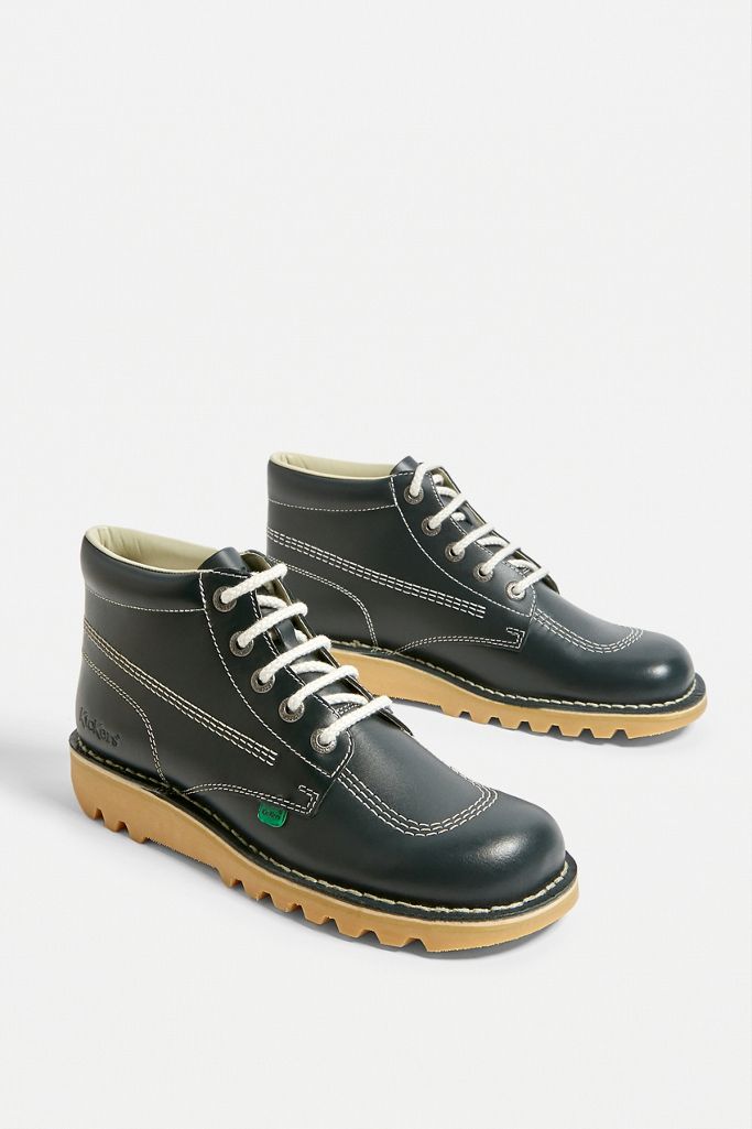 Kickers Kick Hi Navy Leather Boots Urban Outfitters UK