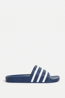 navy adidas sliders