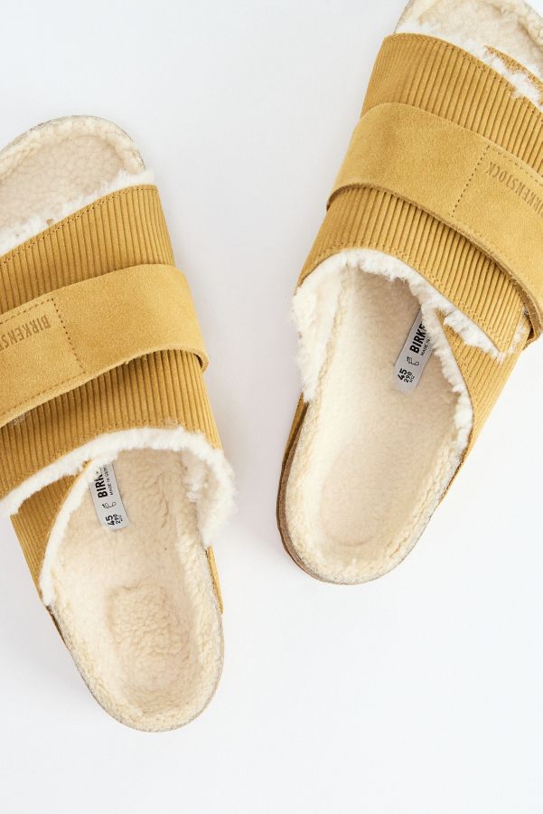 Slide View: 2: Sandales Birkenstock Marron Velours Peau de Mouton