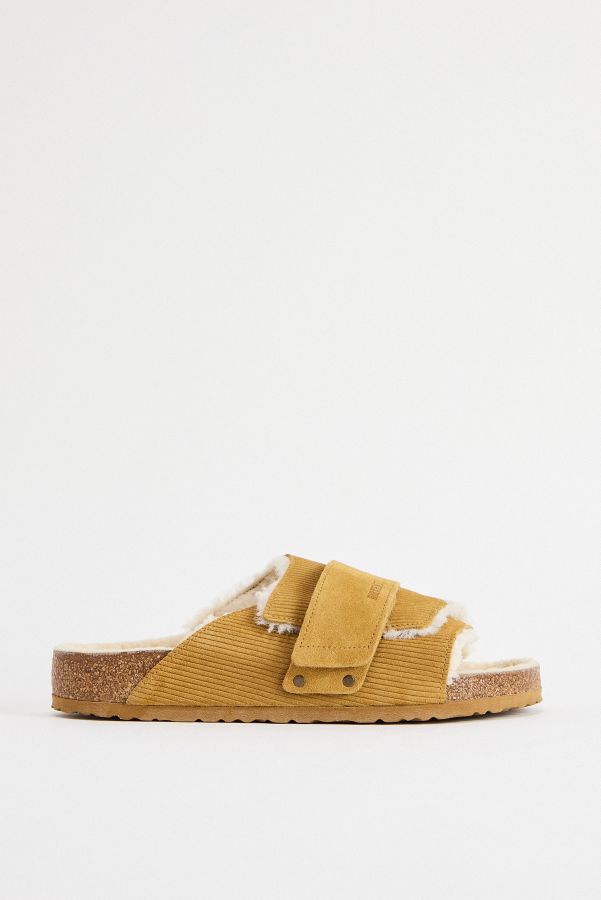 Slide View: 3: Sandales Birkenstock Marron Velours Peau de Mouton