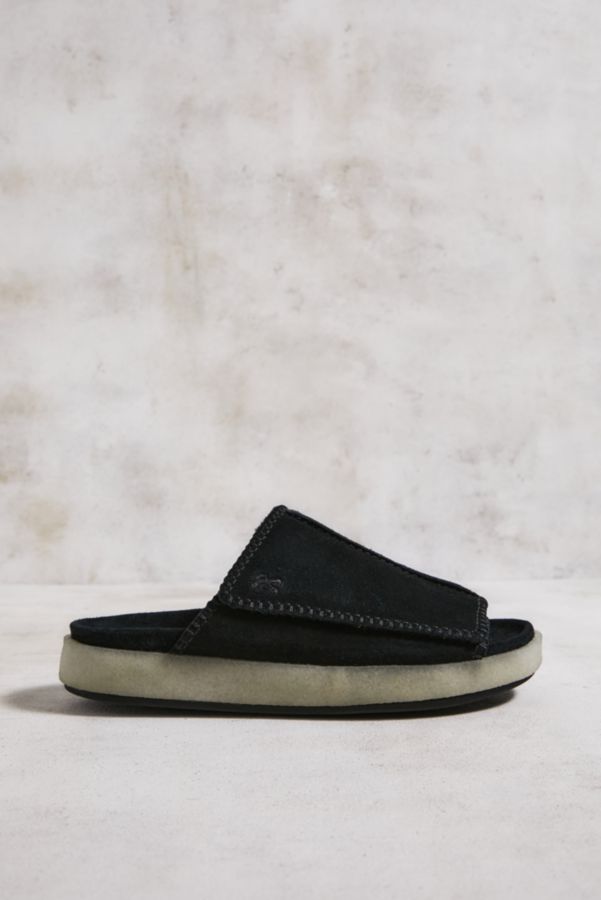 Slide View: 4: Clarks Originals Overleigh Black Suede Slides