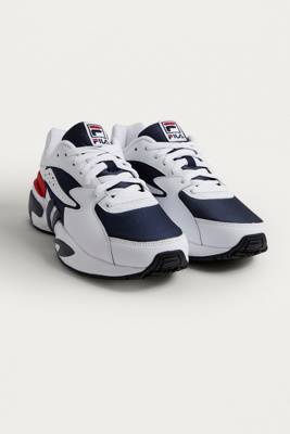 navy fila trainers