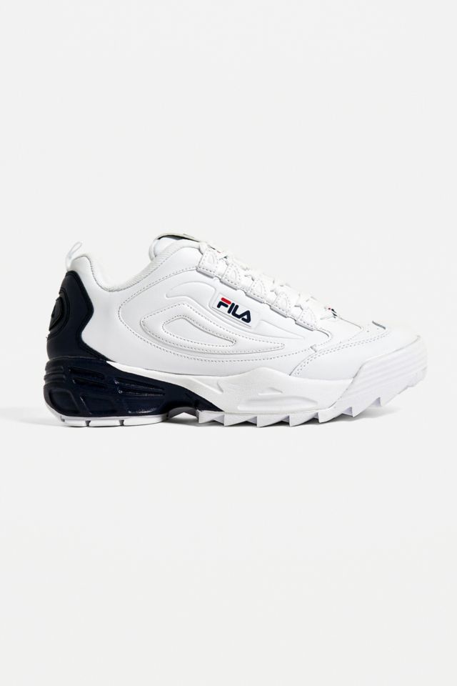 blue and white fila disruptor