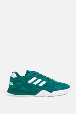 adidas black and green trainers