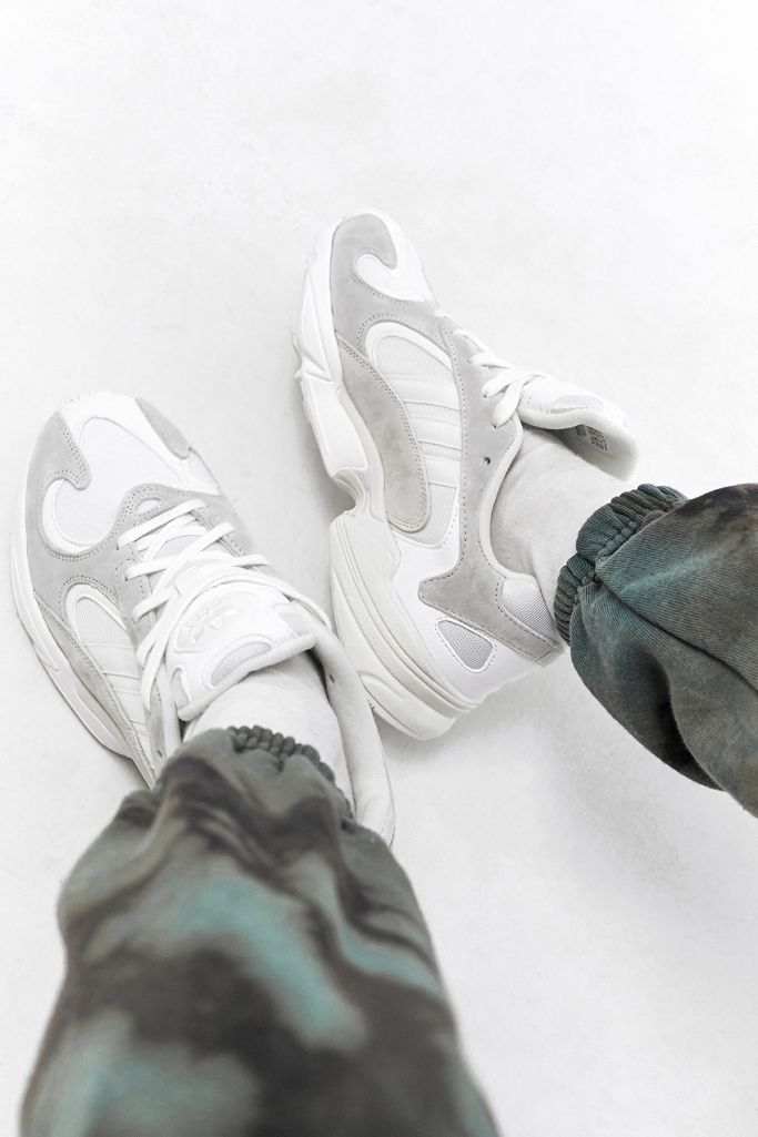 adidas yung og white leather trainers
