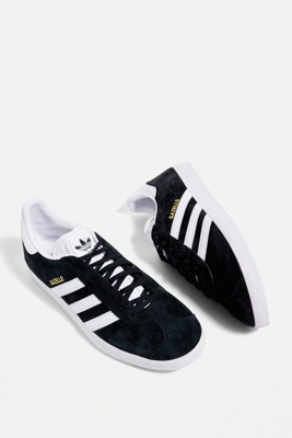 black suede gazelle trainers