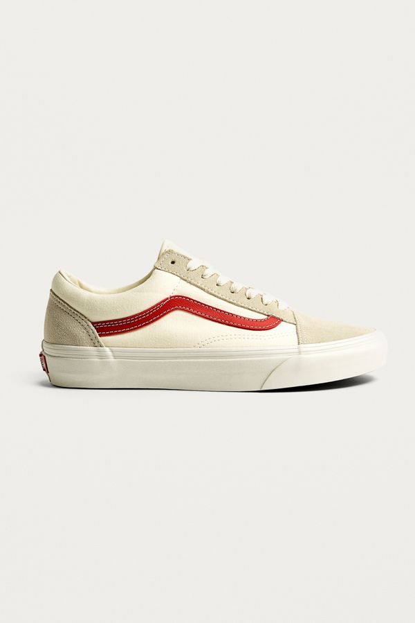 Vans Old Skool White and Red Trainers Urban Outfitters UK