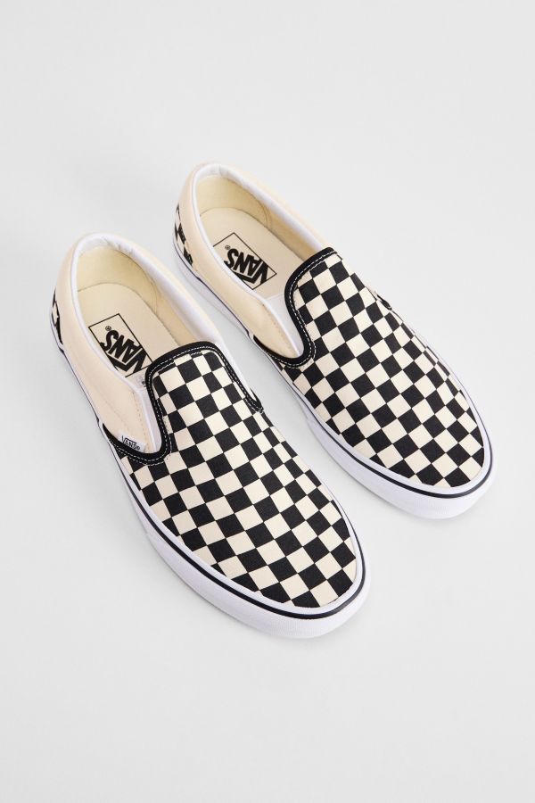 Slide View: 2: Vans Schwarz & Weiß Schachbrett Slip-On Turnschuhe