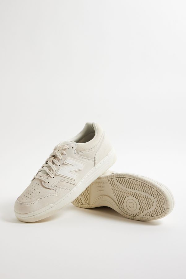 Slide View: 1: New Balance 480 Cream Suede Trainers