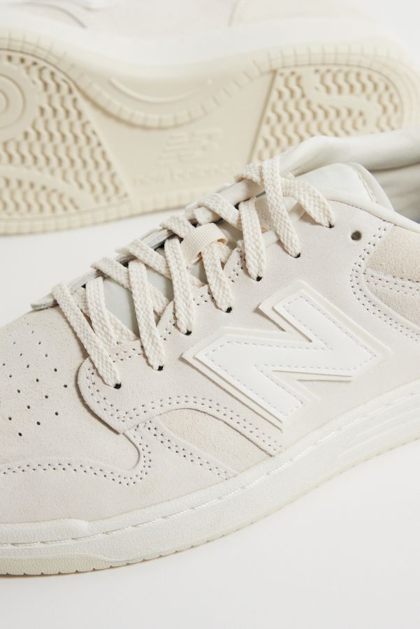 Slide View: 2: New Balance 480 Cream Suede Trainers