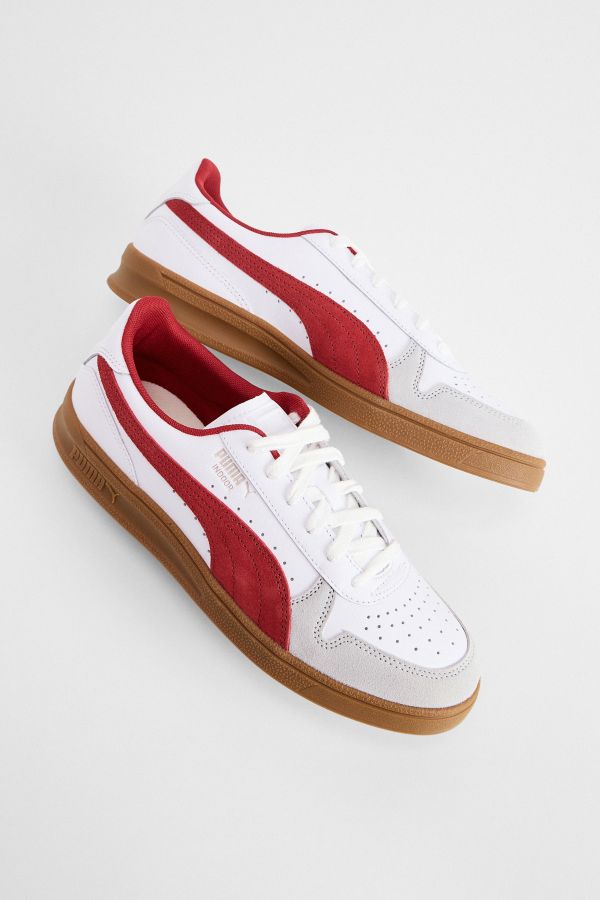 Slide View: 2: PUMA White & Red Indoor Trainers