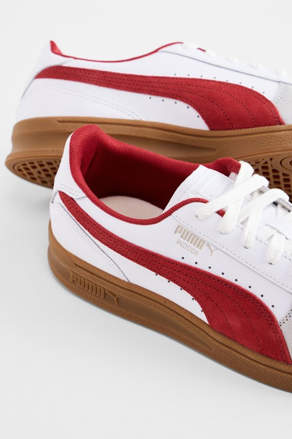 Slide View: 3: Baskets d'intérieur blanches et rouges PUMA