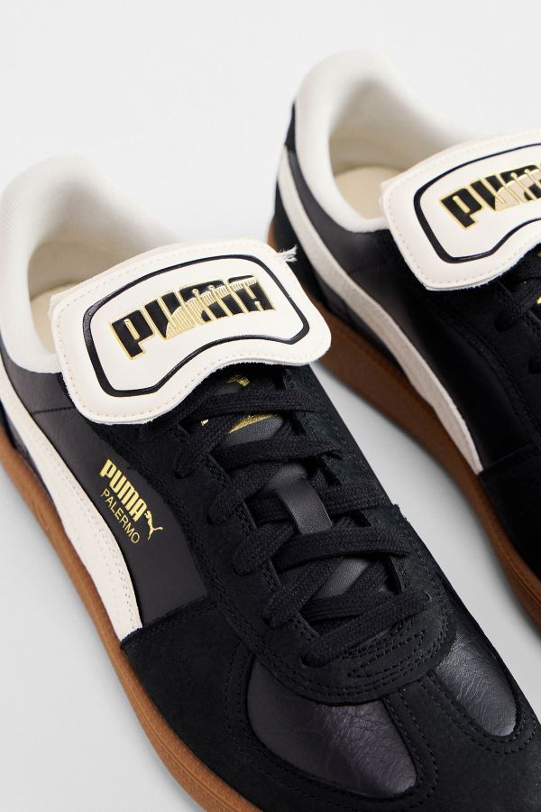 Slide View: 3: PUMA Black & White Palermo Trainers