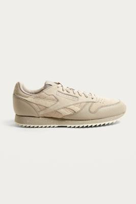 reebok beige classic leather suede trainers