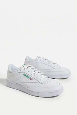 reebok club c white and green trainers