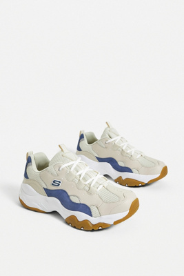 skechers d'lites beige