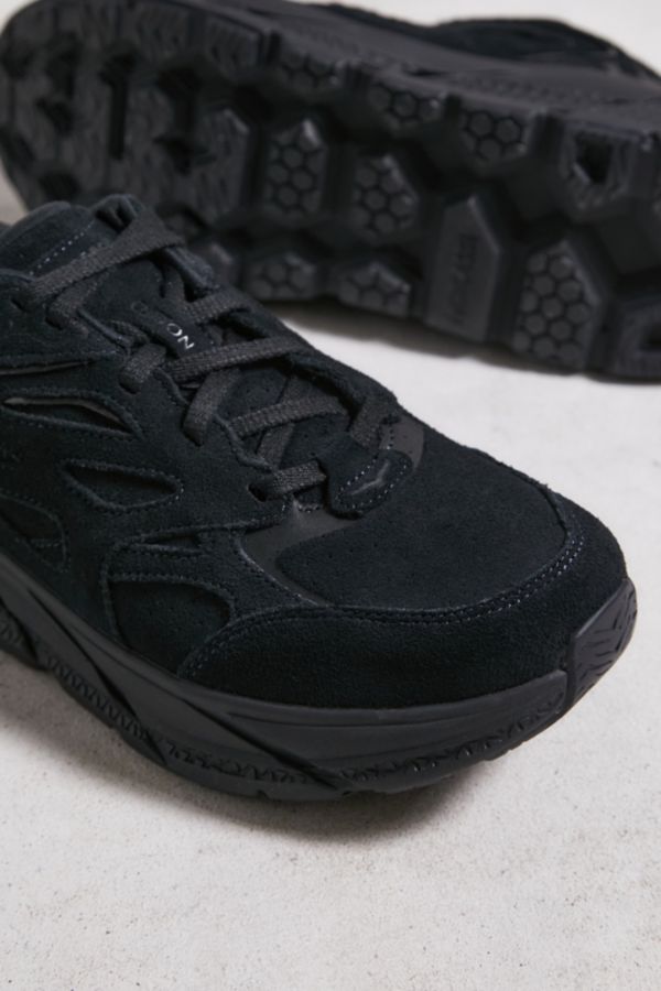 Vista diapositiva: 5: HOKA scarpe da ginnastica Clifton L in pelle scamosciata nera