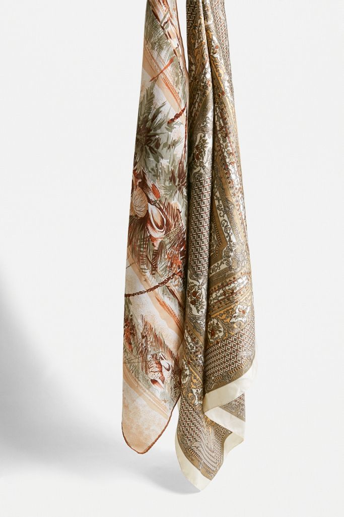 Urban Renewal Vintage Ecru Printed Scarf Urban Outfitters UK
