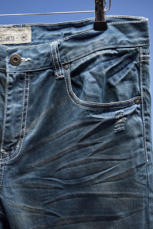 Slide View: 3: Urban Renewal One-Of-A-Kind Ecko Unltd. Slim-Fit Jeans