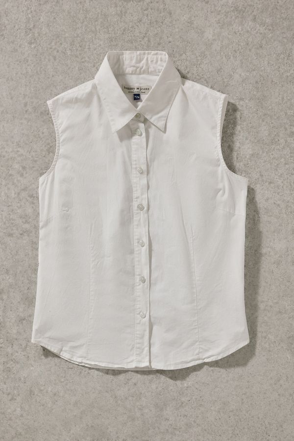 Slide View: 1: Urban Renewal One-Of-A-Kind Tommy Jeans Plain Sleeveless Shirt