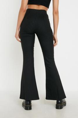 pinstripe flare trousers