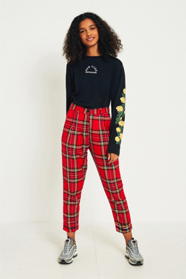 urban outfitters red plaid pants