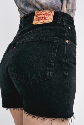 black jean shorts levis