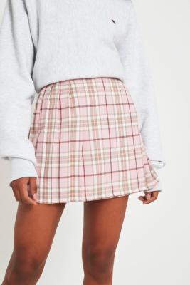 pink plaid skirt urban outfitters