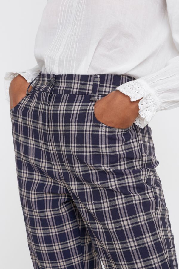 Urban Renewal Inspired By Vintage Navy Checked Skinny Trousers | Urban ...