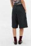 Thumbnail View 4: Archive Chez UO Shorts Taille Basse à Rayures Noires