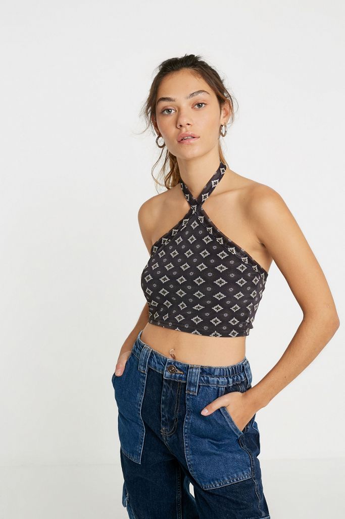 Urban Outfitters Archive Tile XFront Halter Top Urban Outfitters UK