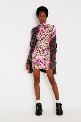 animal print and floral dress