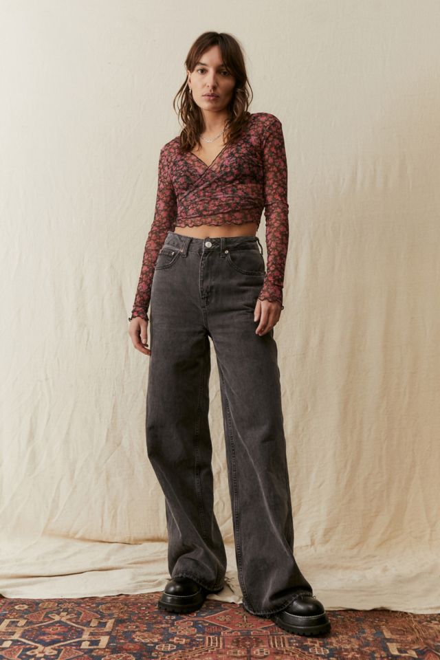 Urban Renewal Made From Remnants Pink Floral Mesh Top | Urban Outfitters UK