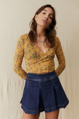 urban outfitters floral mesh top