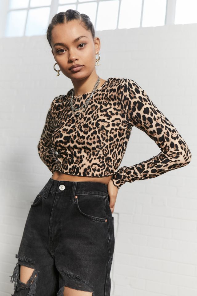 Urban Renewal Made From Remnants Long Sleeve Leopard Top | Urban ...