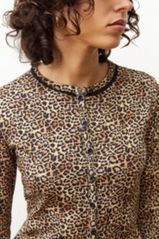 Slide View: 3: Archive At UO Leopard Print Cardigan