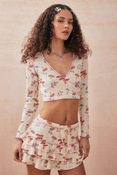 Vista diapositiva: 2: Archive At UO Fungo Pointelle Crop Top