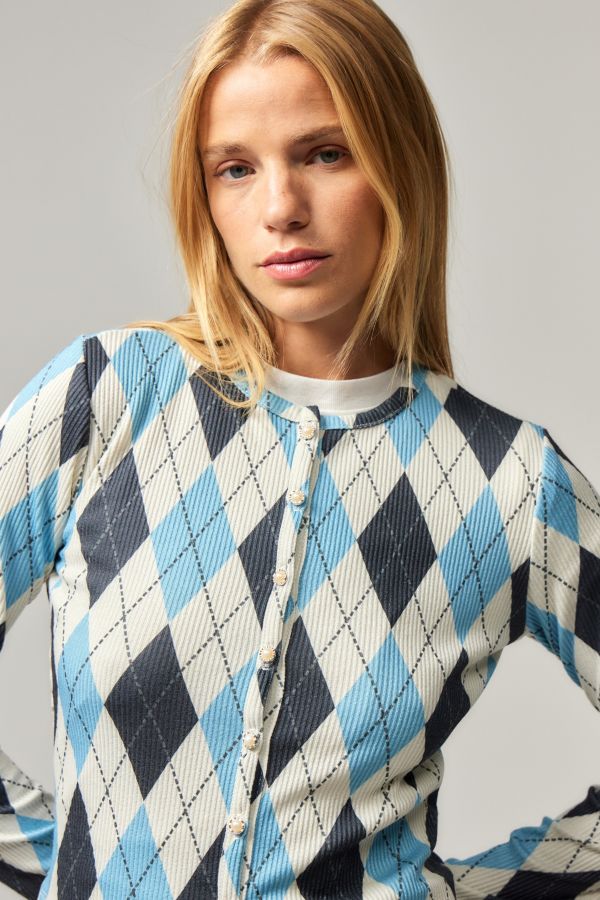 Slide View: 3: Archive Bei Uo Argyle Strickjacke