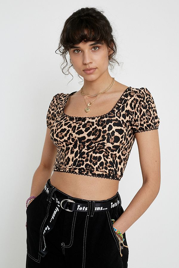 Urban Renewal Inspired By Vintage Leopard Crop Top | Urban Outfitters UK